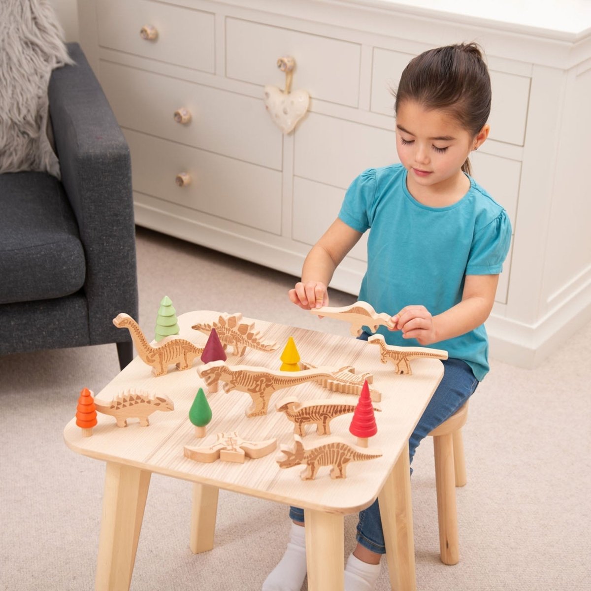 Wooden Dinosaur Blocks – Baby Toys & Activity Equipment for children, available at Learning Bugs UK