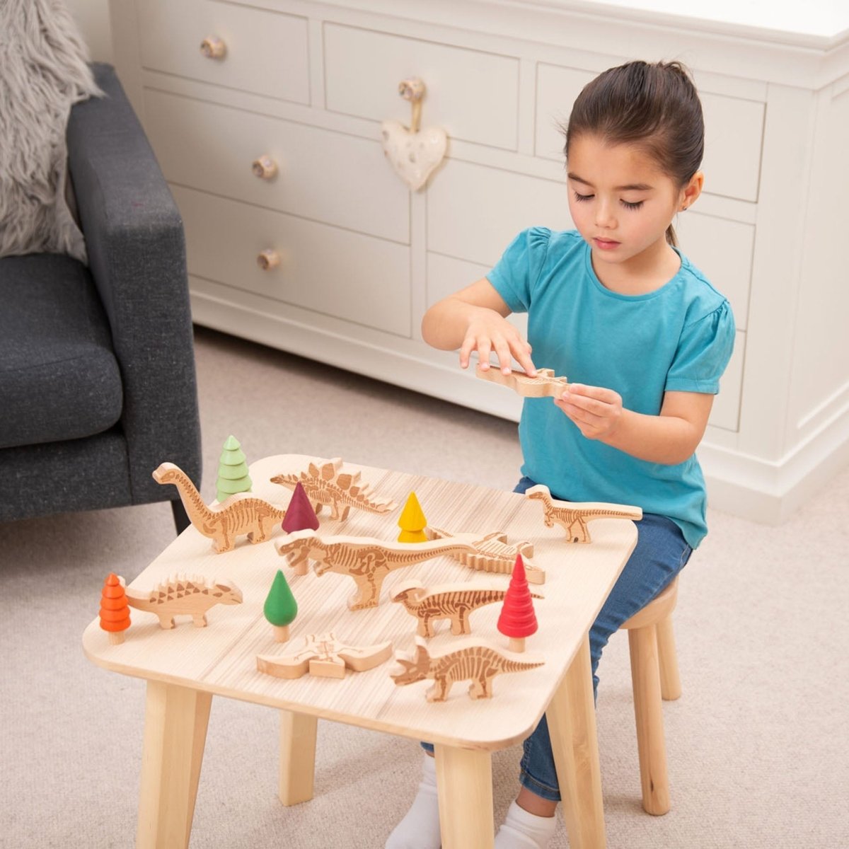 Wooden Dinosaur Blocks – Baby Toys & Activity Equipment for children, available at Learning Bugs UK