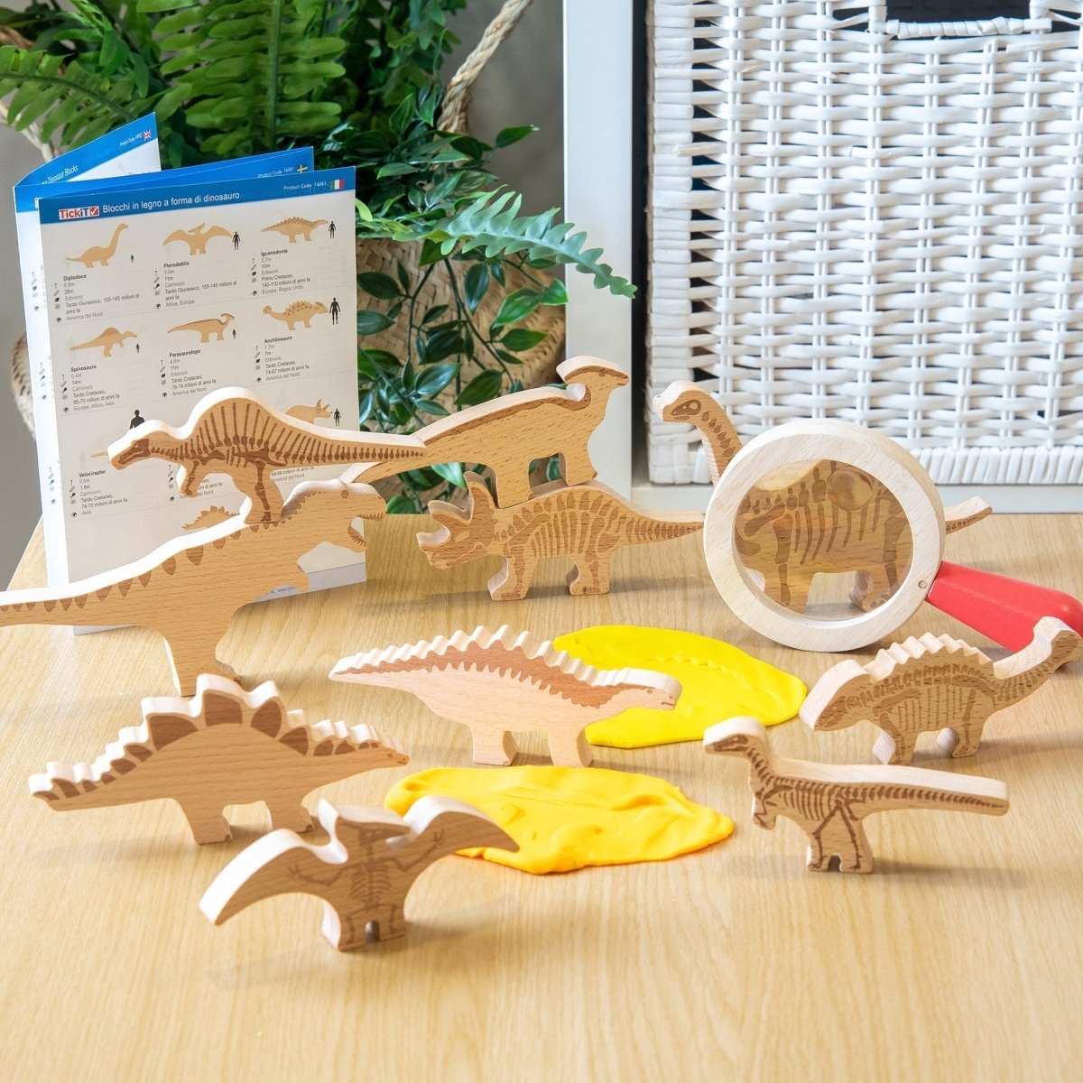 Wooden Dinosaur Blocks – Baby Toys & Activity Equipment for children, available at Learning Bugs UK