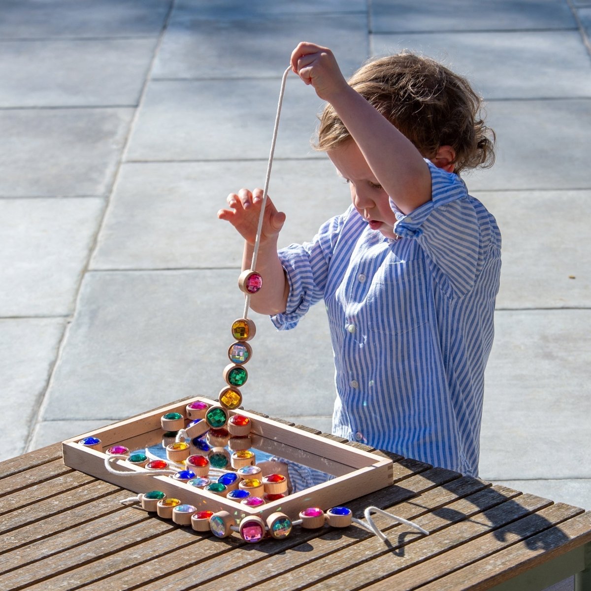 Wooden Lacing Jewels – Baby Toys & Activity Equipment for children, available at Learning Bugs UK