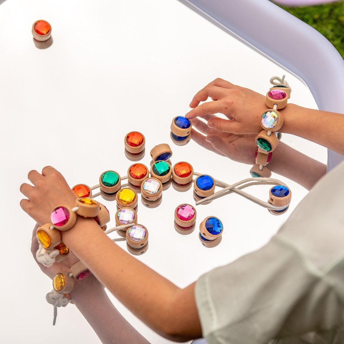 Wooden Lacing Jewels – Baby Toys & Activity Equipment for children, available at Learning Bugs UK