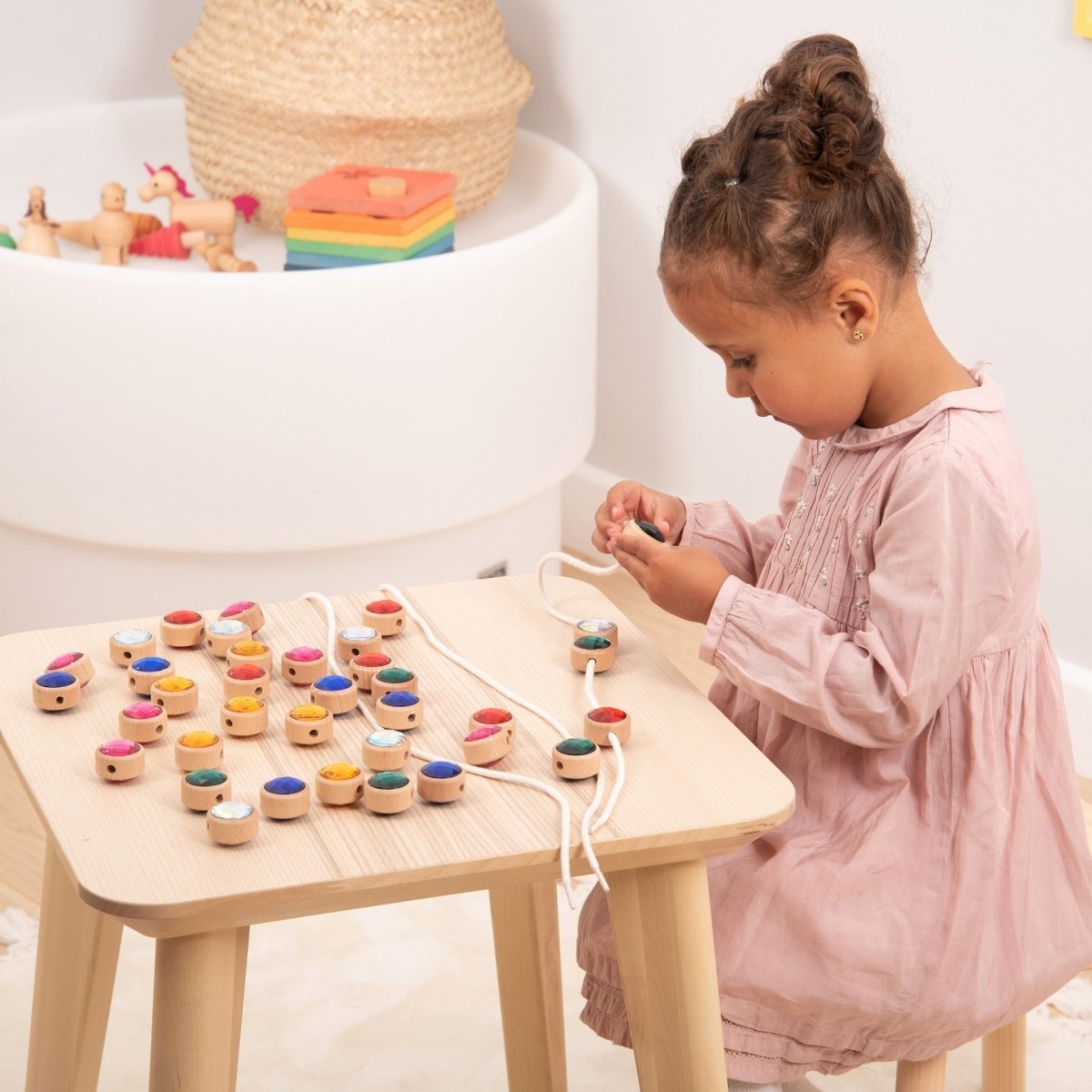 Wooden Lacing Jewels – Baby Toys & Activity Equipment for children, available at Learning Bugs UK