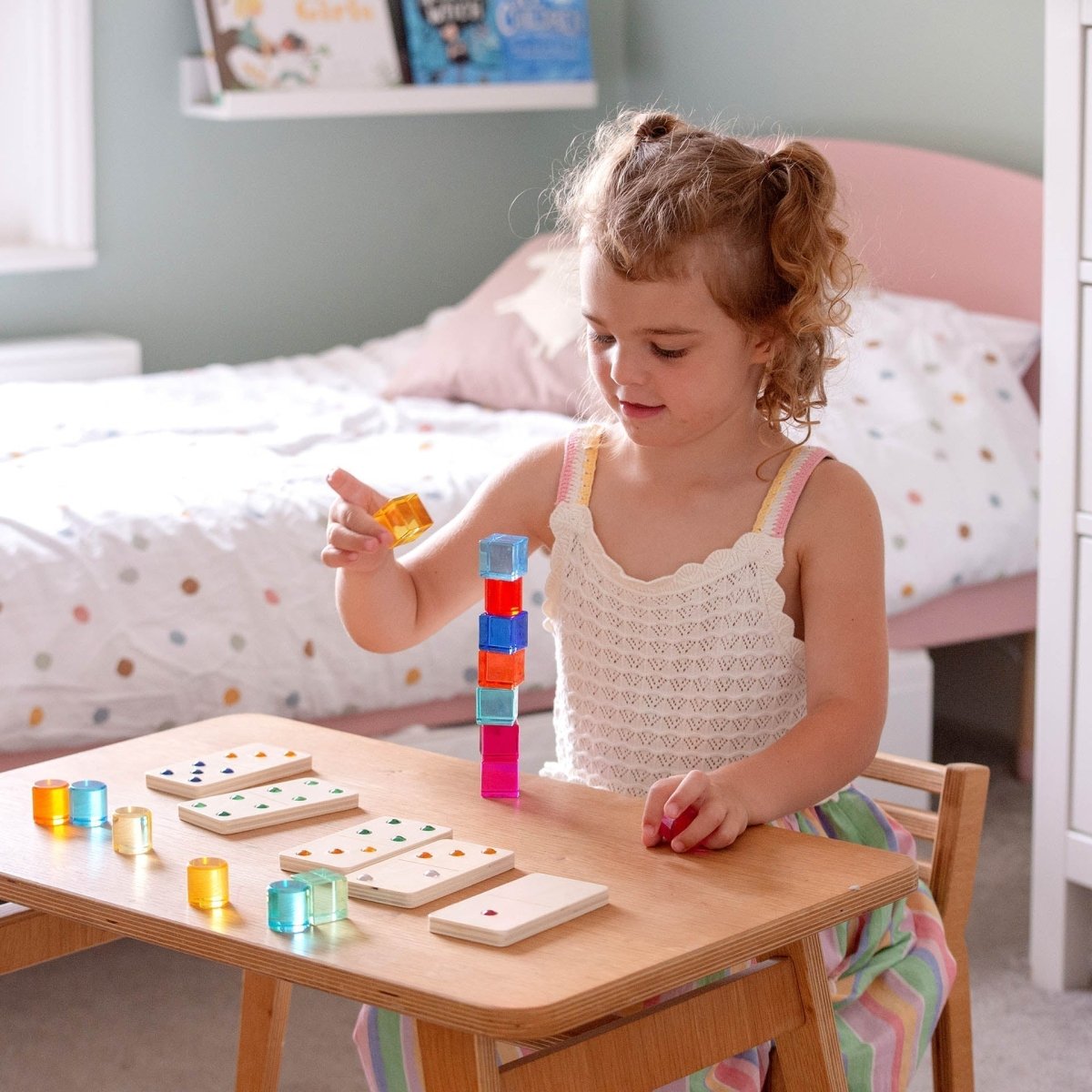 Wooden Jewel Dominoes – for children, available at Learning Bugs UK