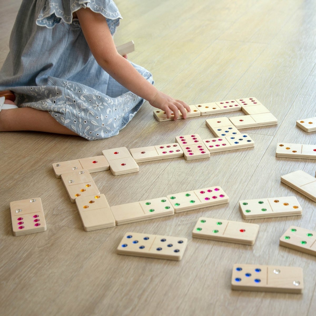 Wooden Jewel Dominoes – for children, available at Learning Bugs UK