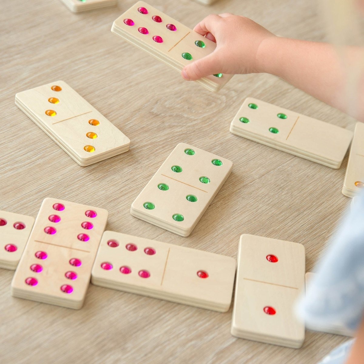 Wooden Jewel Dominoes – for children, available at Learning Bugs UK
