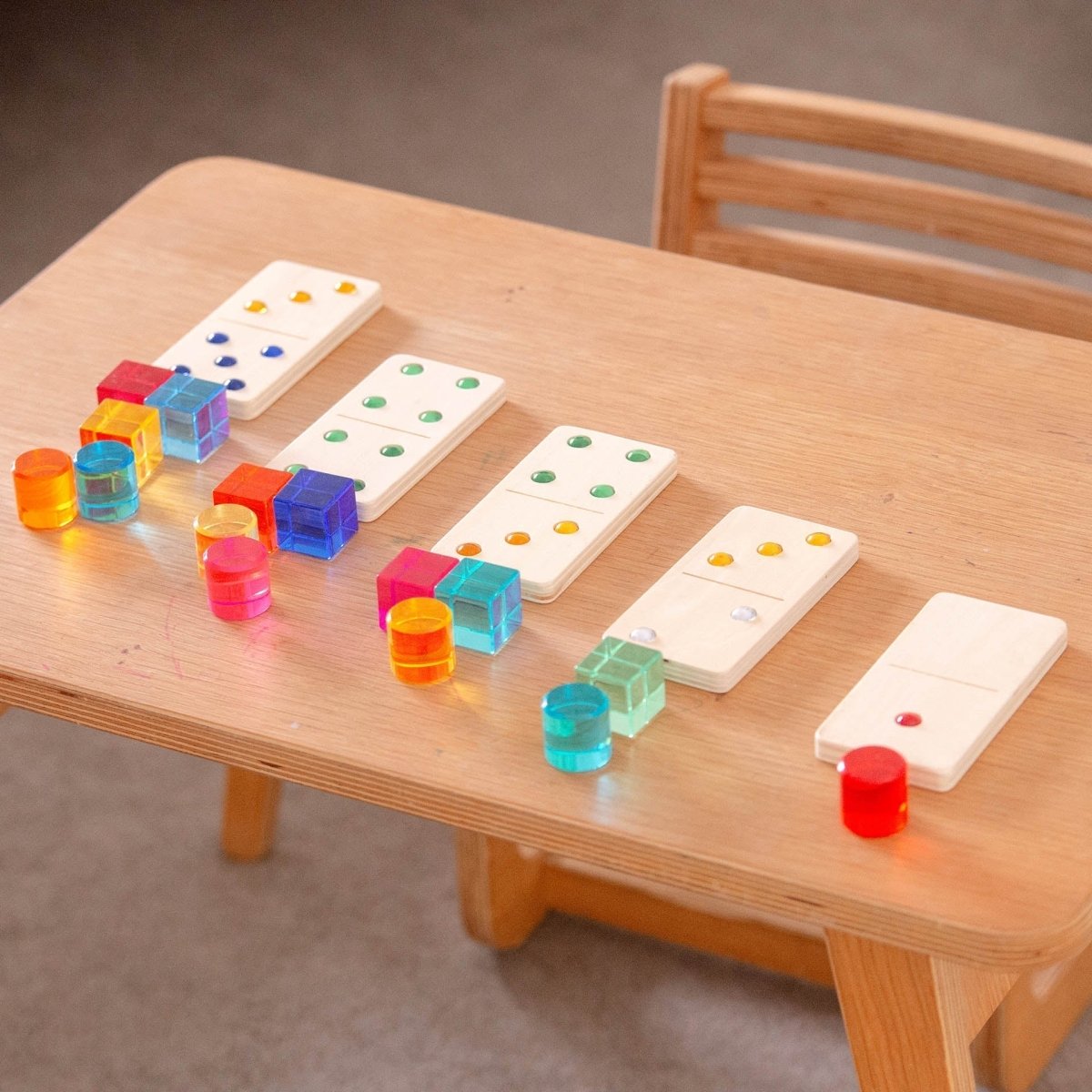 Wooden Jewel Dominoes – for children, available at Learning Bugs UK