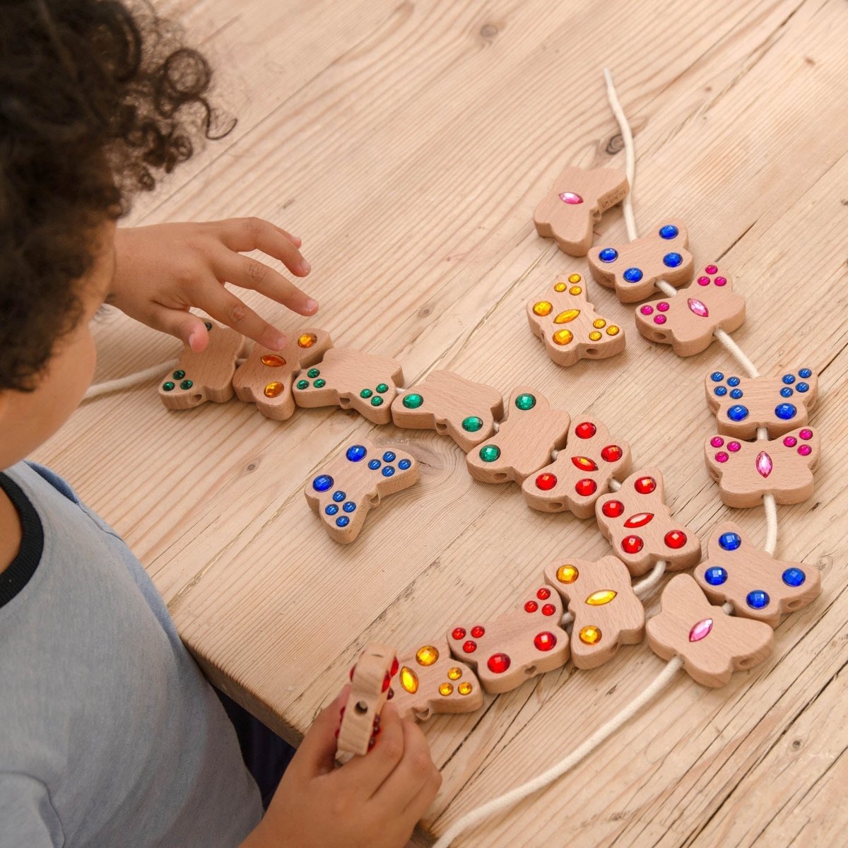 Butterfly Lacing Jewels – for children, available at Learning Bugs UK