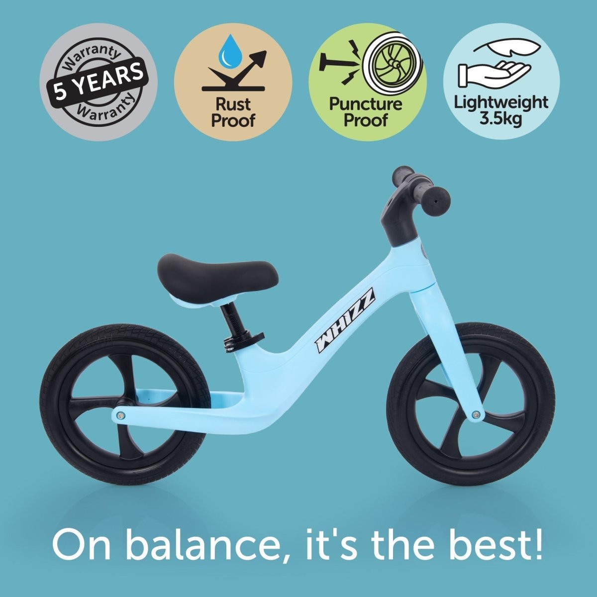 Whizz Balance Bike - Blue – Baby Toys & Activity Equipment for children, available at Learning Bugs UK