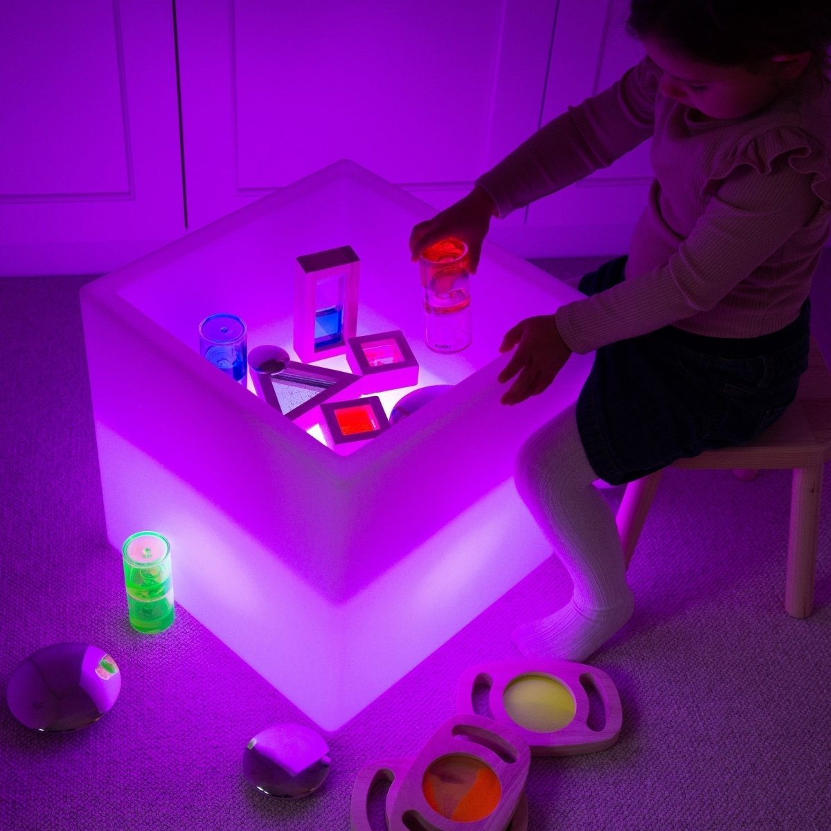 Sensory Glow Play Cube – Baby Toys & Activity Equipment for children, available at Learning Bugs UK