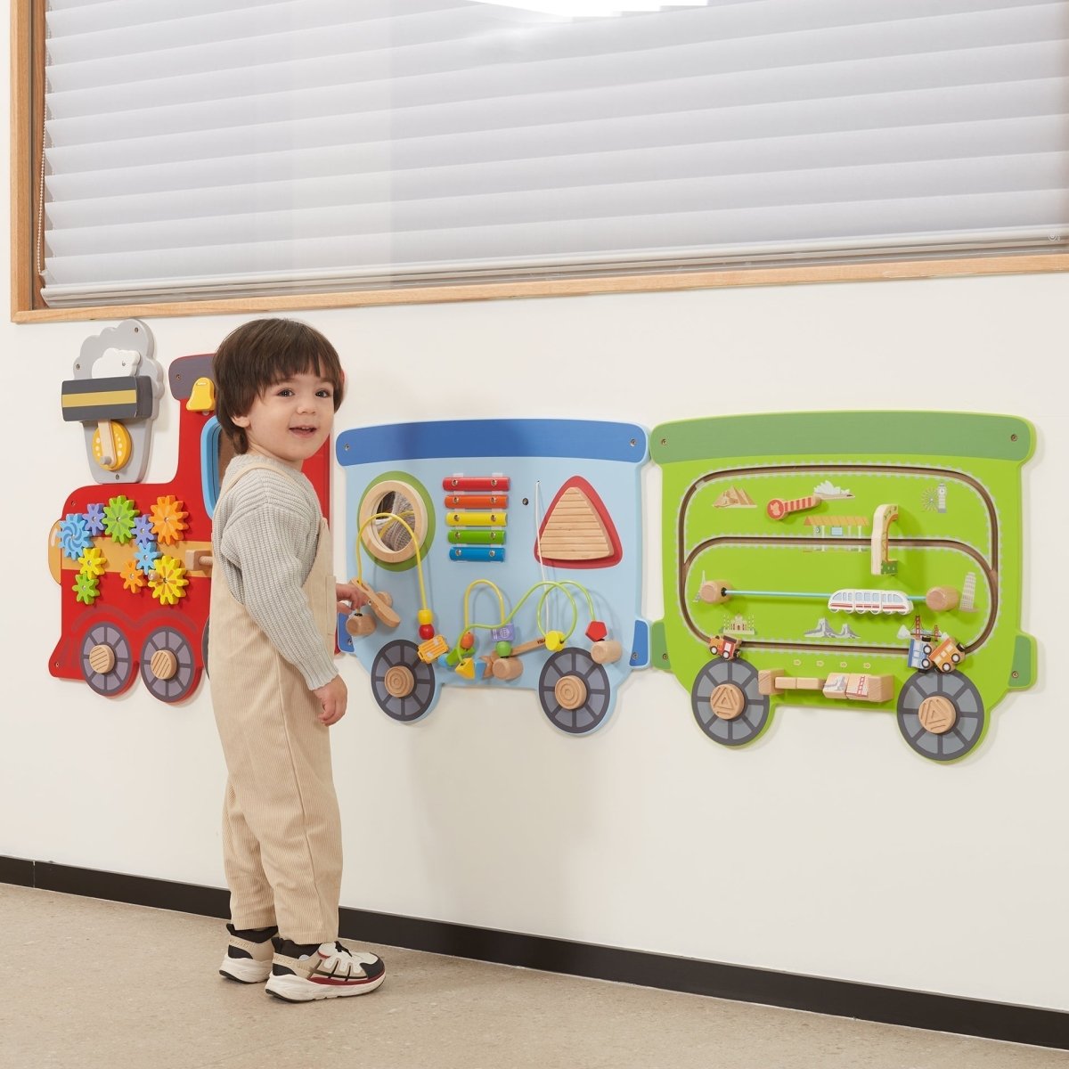 Train Wall Panel – Baby Toys & Activity Equipment for children, available at Learning Bugs UK