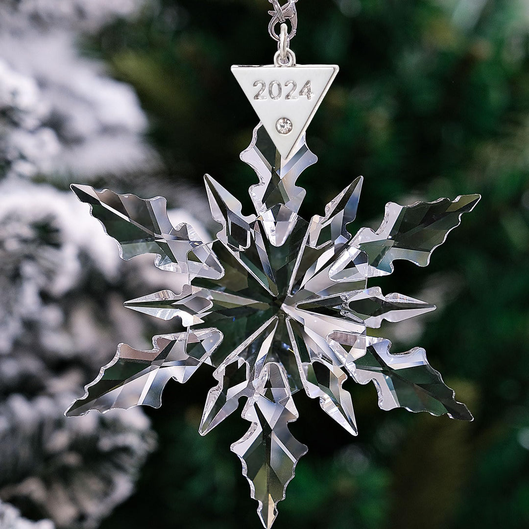 Crystal Snowflake Ornament with Ribbon