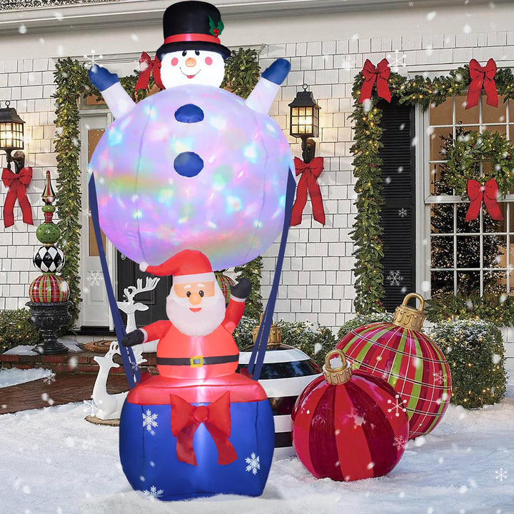 8ft Christmas Snowman Hot Air Balloon