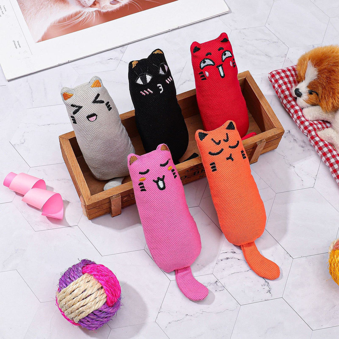 ADAKEL 5 Pieces Cat Catnip Toy Cat Chew Toy for Pet Cat Playing Chewing Teeth Cleaning