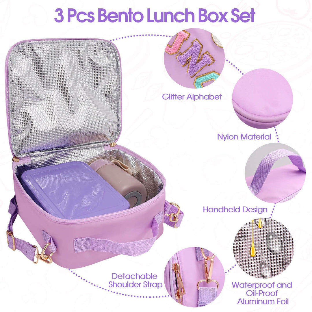 Girls' Purple Insulated Bento Lunch Box