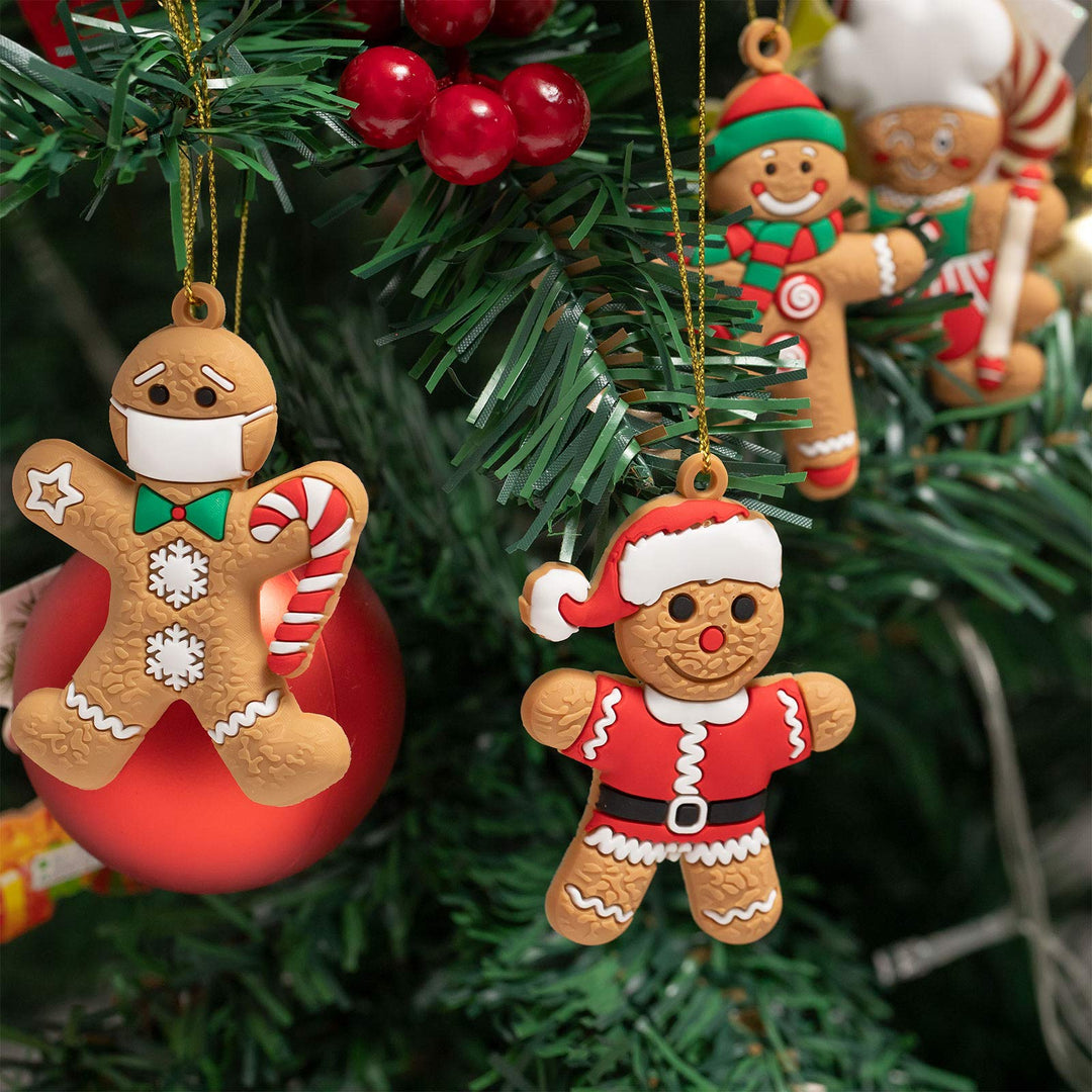 15-Pack Gingerbread Man Hanging Ornaments for Christmas