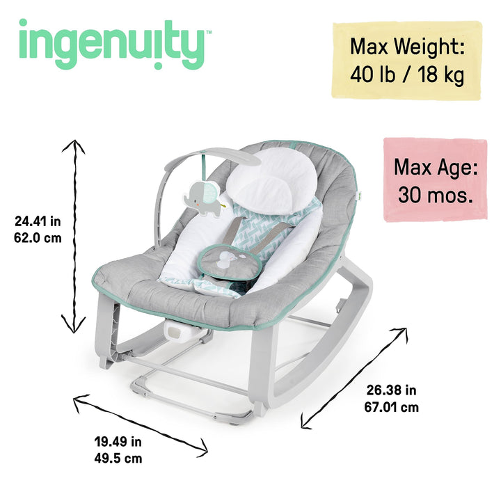 3-in-1 Grow with Me Vibrating Baby Bouncer Seat