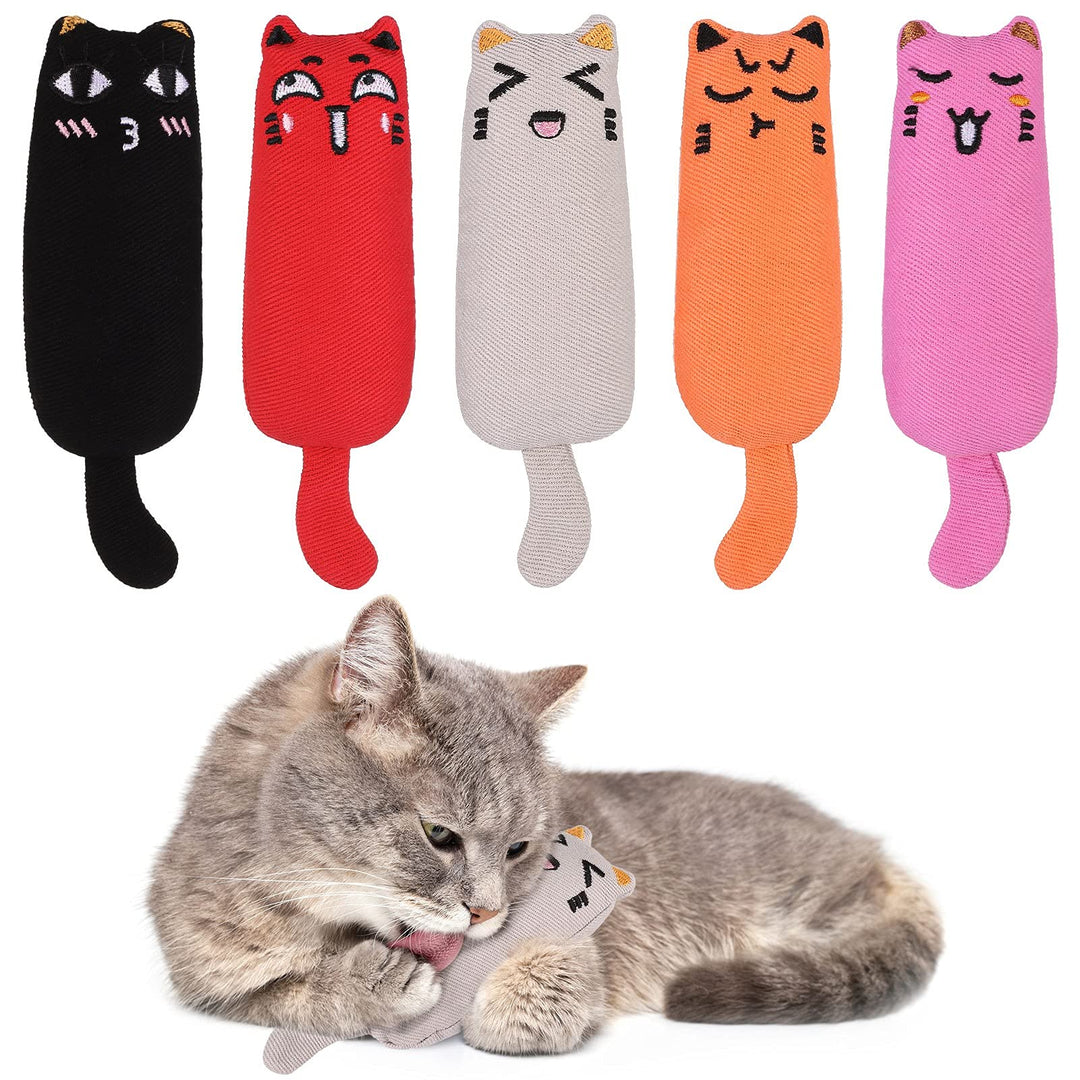 ADAKEL 5 Pieces Cat Catnip Toy Cat Chew Toy for Pet Cat Playing Chewing Teeth Cleaning