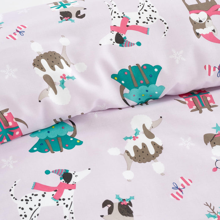 Santa Paws Christmas Dogs Duvet Cover Set