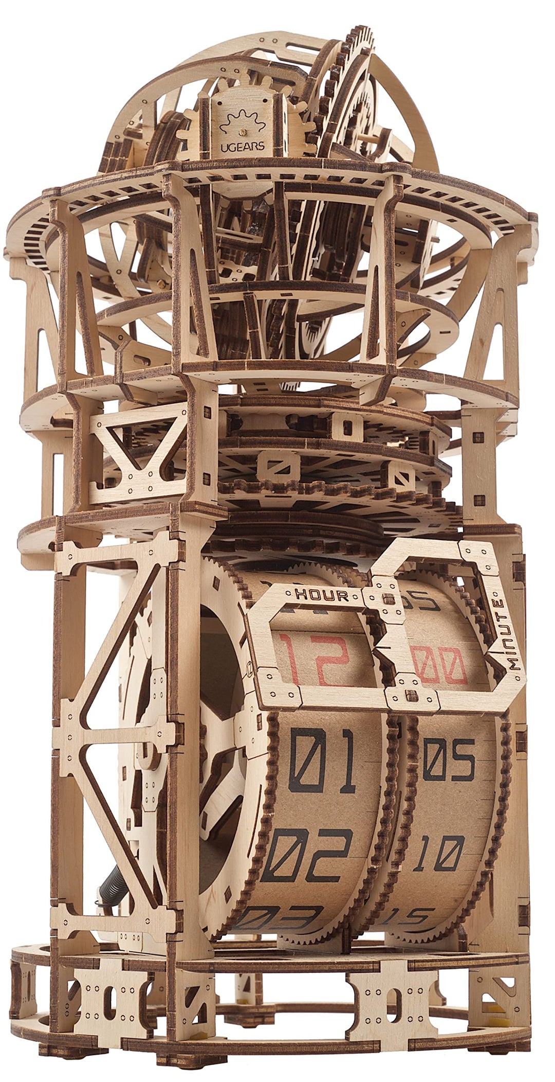 UGEARS Sky Watcher Desk Clock Astronomical Table Clock Wooden Model Kits for Adults to Build