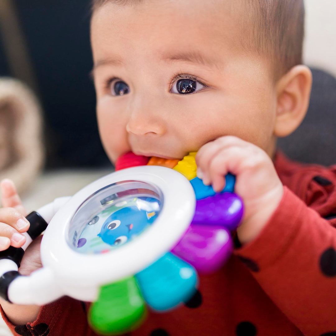 Baby Einstein, Outstanding Opus The Octopus, Sensory Rattle and Teether Multi-Use Toy, BPA Free and Chillable