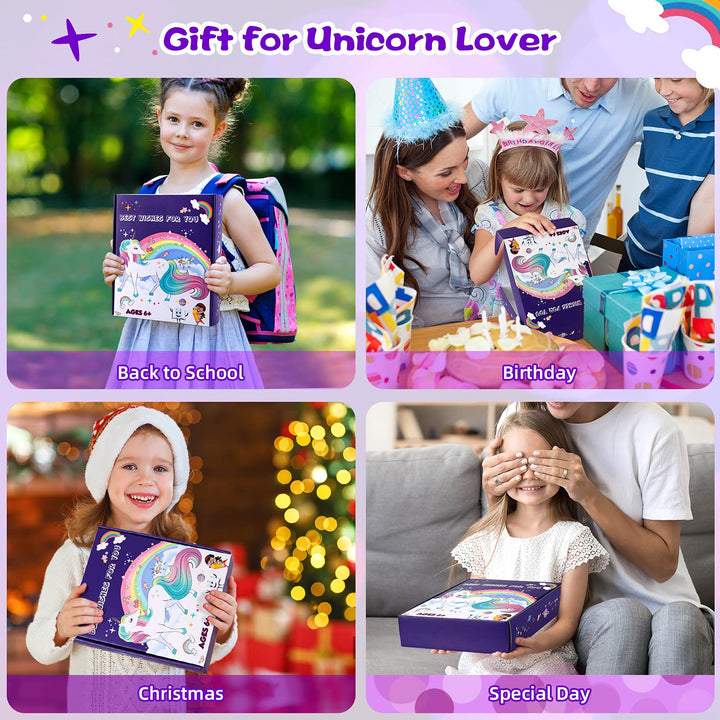 Unicorn Gifts for Girls 5-11: Pencil Case, Sticky Notes, Stickers & Notebook