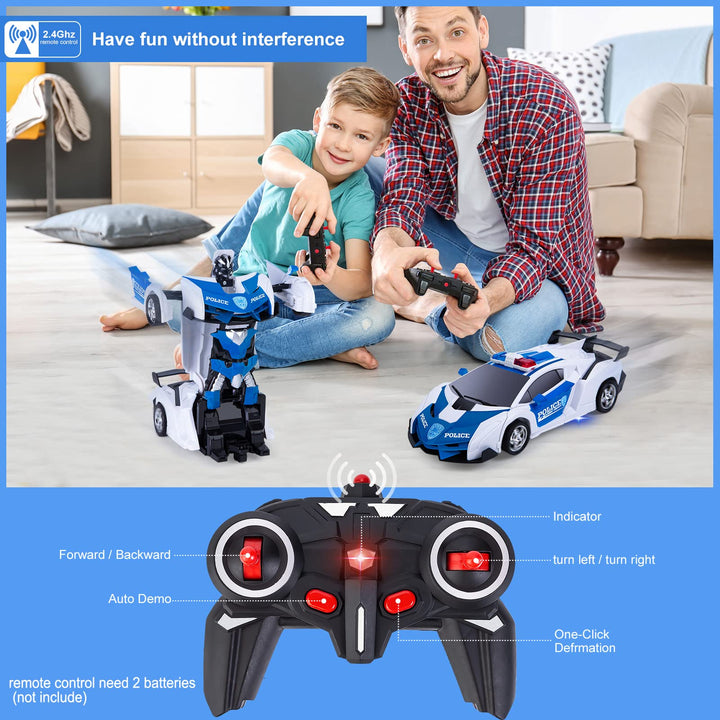 Thedttoy Transforming Toys Remote Control Transform Car 2 in 1 Remote Control Cars for Kids Boys Age 5-12