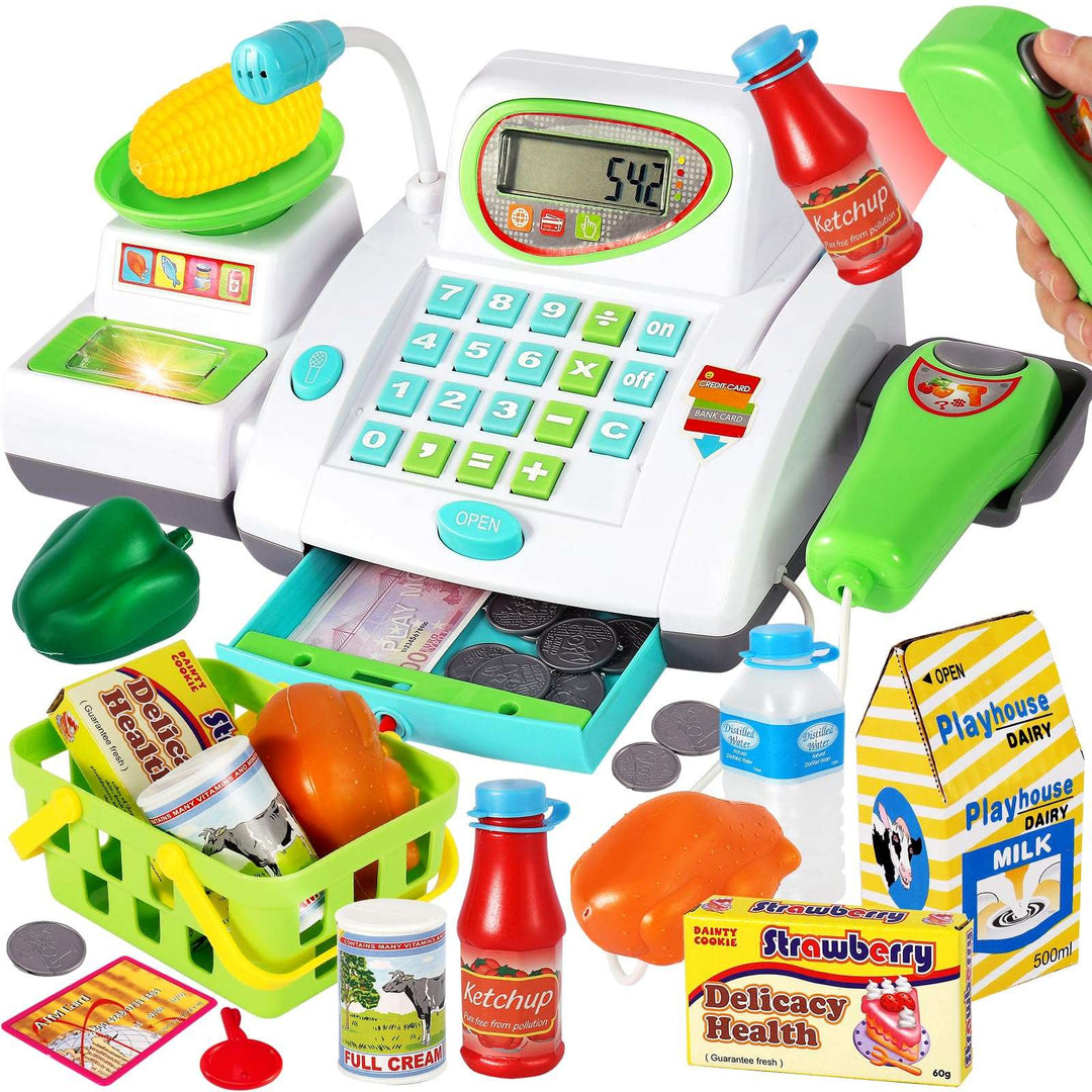 Supermarket Checkout Pretend Play Grocery Games for Toddler Boys Girls