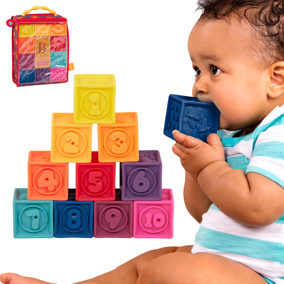 One Two Squeeze Baby Blocks - Building Blocks Educational Baby Toys