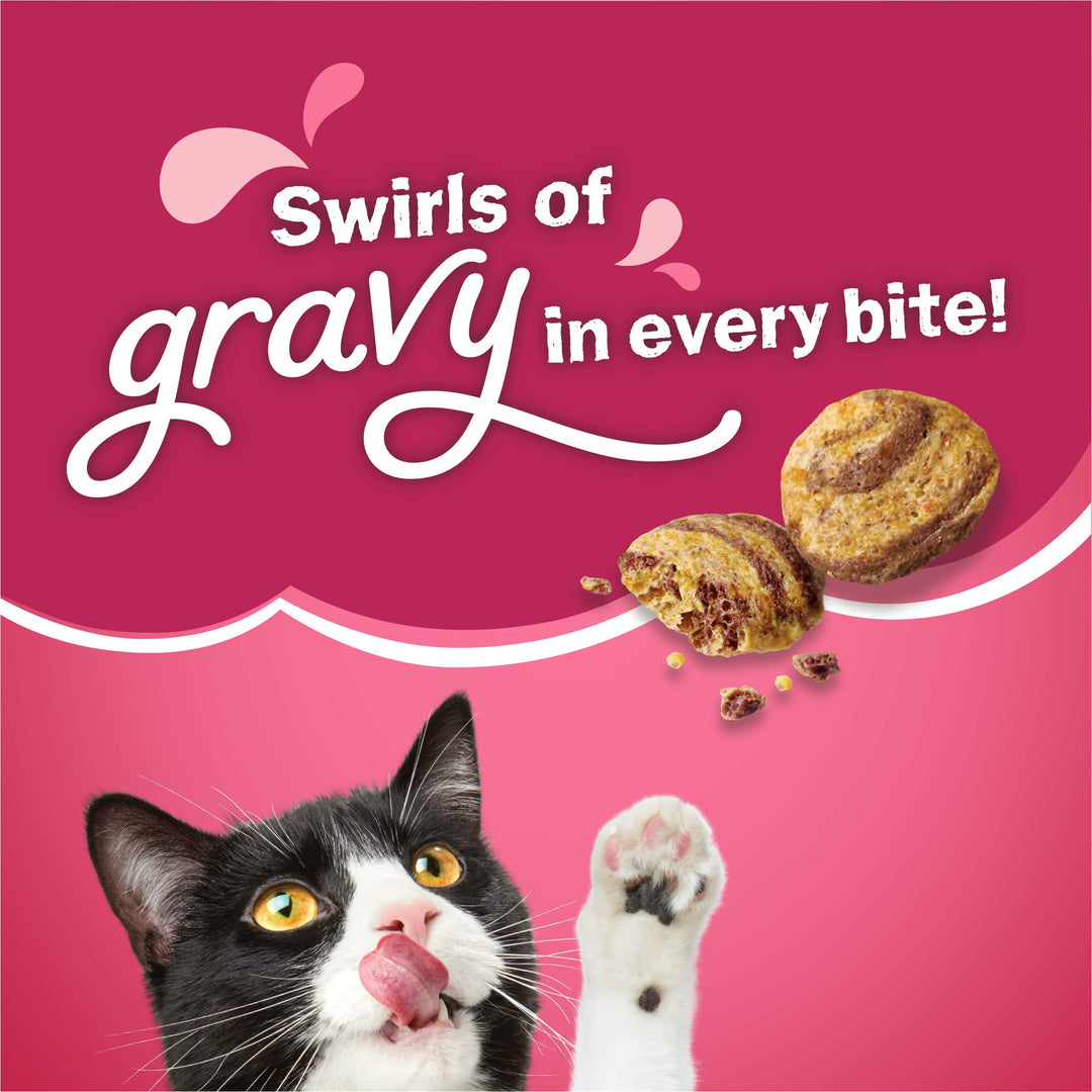 MELARQT Purina Friskies Gravy Swirlers Adult Dry Cat Food