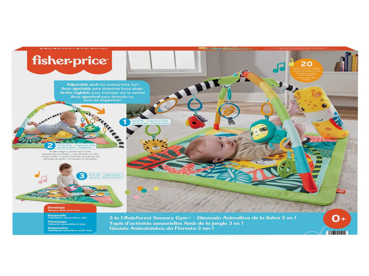 3-In-1 Rainforest Sensory Gym & Baby Play Mat