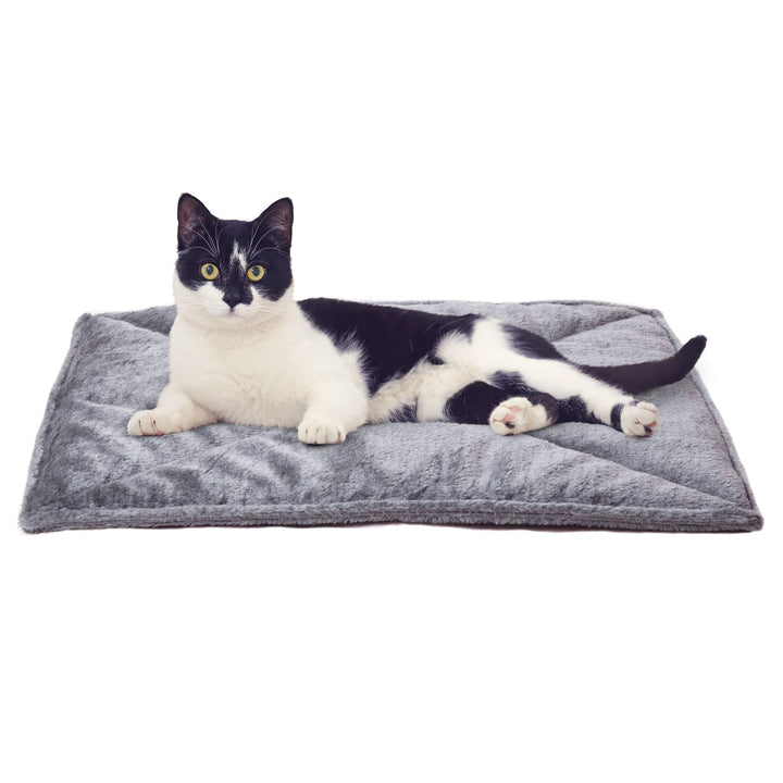 Furhaven Small Cat Bed ThermaNAP Quilted Faux Fur Self-Warming Pad, Washable