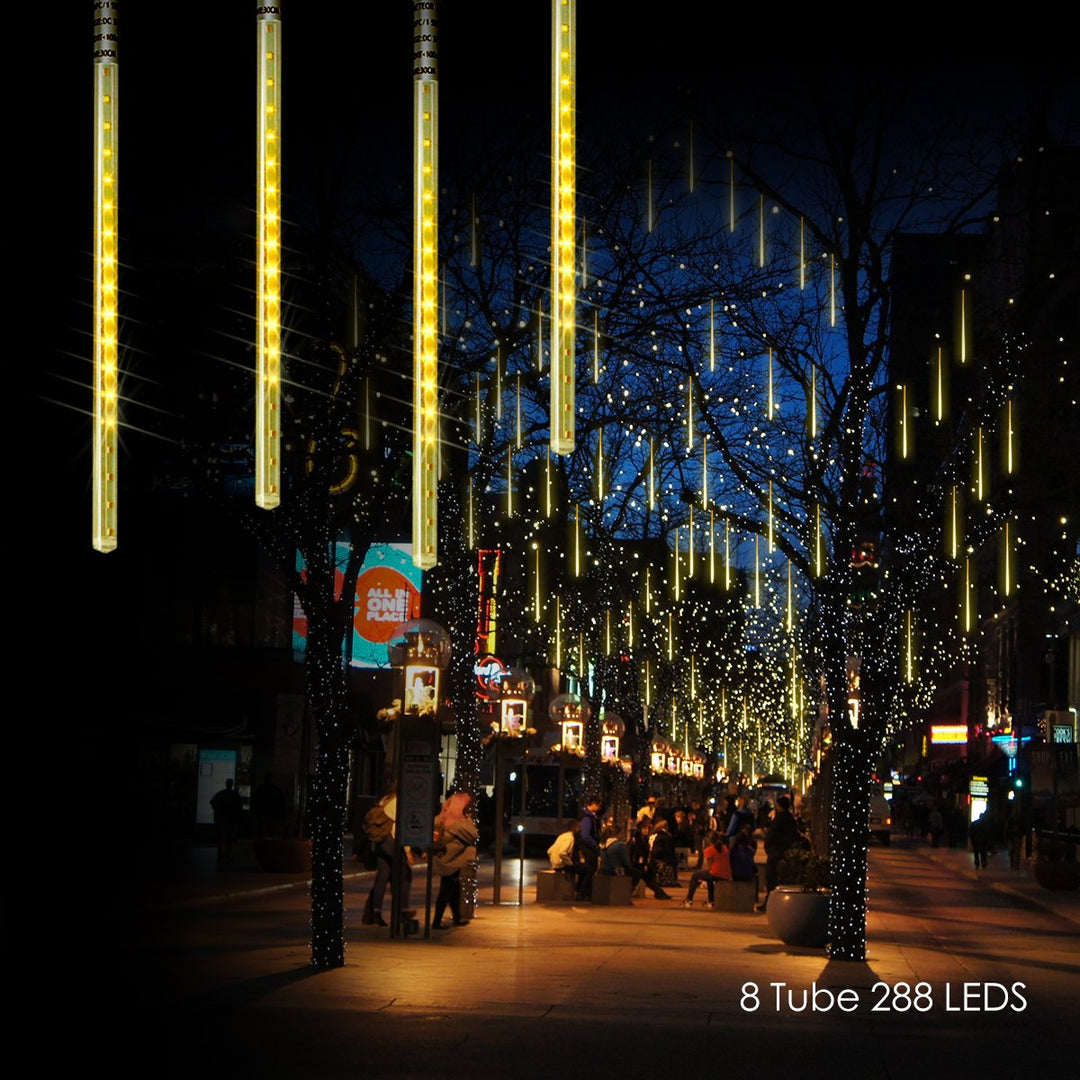 Solar-Powered Meteor Shower LED Christmas Lights