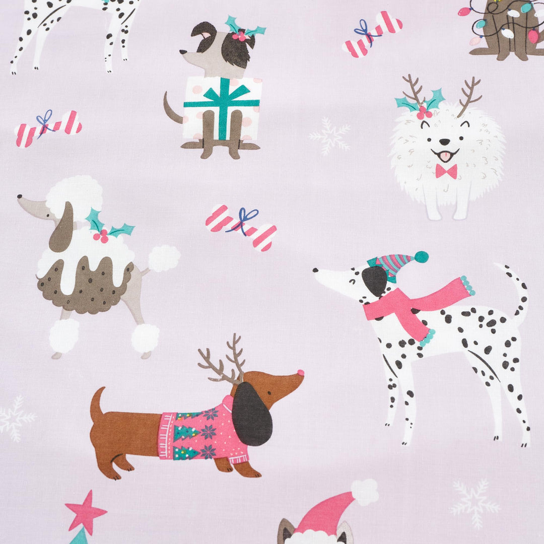 Santa Paws Christmas Dogs Duvet Cover Set