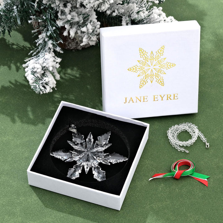 Crystal Snowflake Ornament with Ribbon