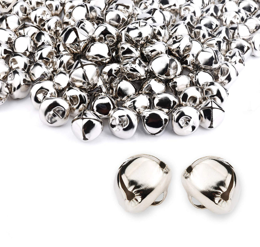 50 Pcs Silver Jingle Bells for Christmas