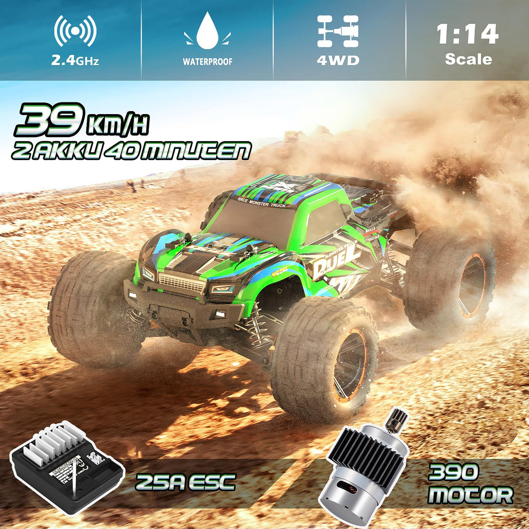 HAIBOXING RC Cars, 1:14 Remote Control Car for Adults Kids,39+KPH Hobby Electric RC Monster Truck