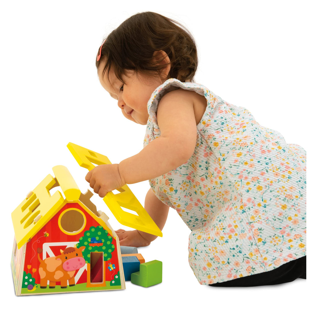 Galt Toys Post and Play Barn, Wooden Shape Sorter