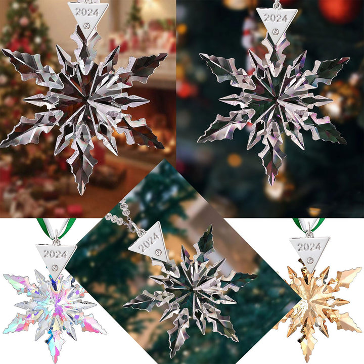 Crystal Snowflake Ornament with Ribbon