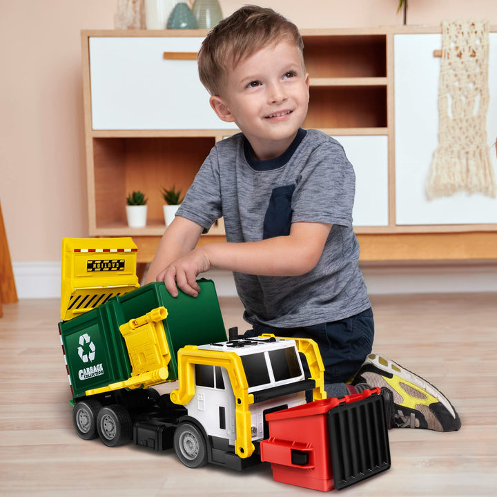 JOYIN Garbage Truck Toys for 3 4 5 6 7 Years Old Boys, Bin Lorry Toy, Rubbish Truck Toy