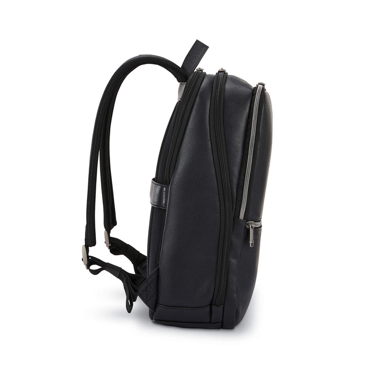 Black Classic Leather Slim Backpack