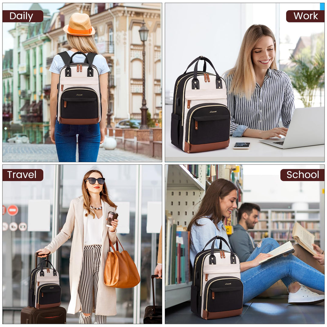 17-Inch Anti-Theft Waterproof Laptop Backpack for Women