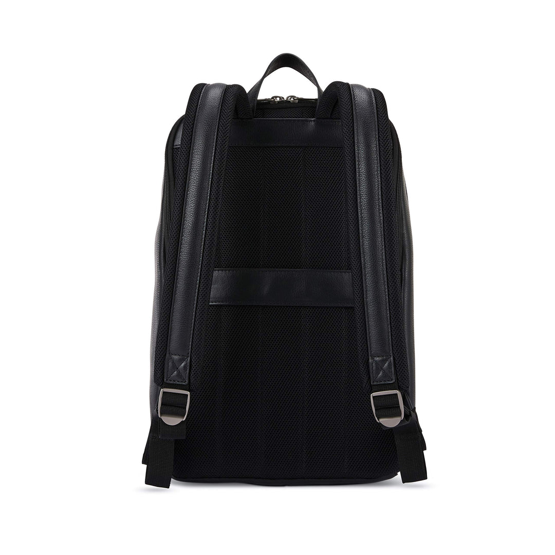 Black Classic Leather Slim Backpack