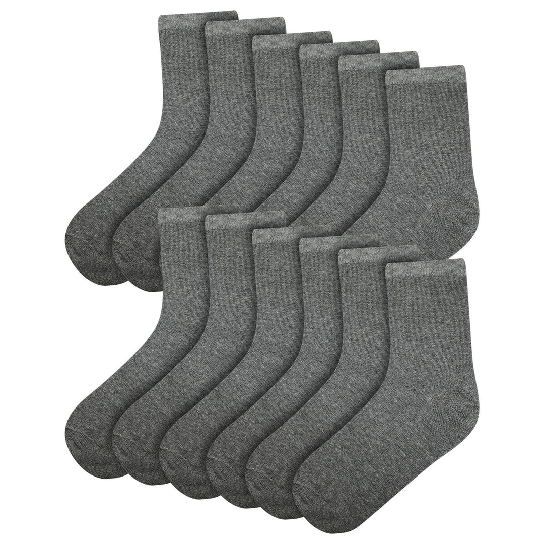 6-Pack Grey Cotton Ankle Socks (6-9)