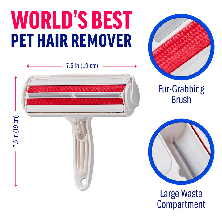 ChomChom Pet Hair Remover Roller - Reusable, Portable Cat and Dog Hair Remover and Scraper - Carpet Brush Hair Removal Tool - Animal Fur Lint Remover for Carpet, Clothes, Furniture, Car and Bedding