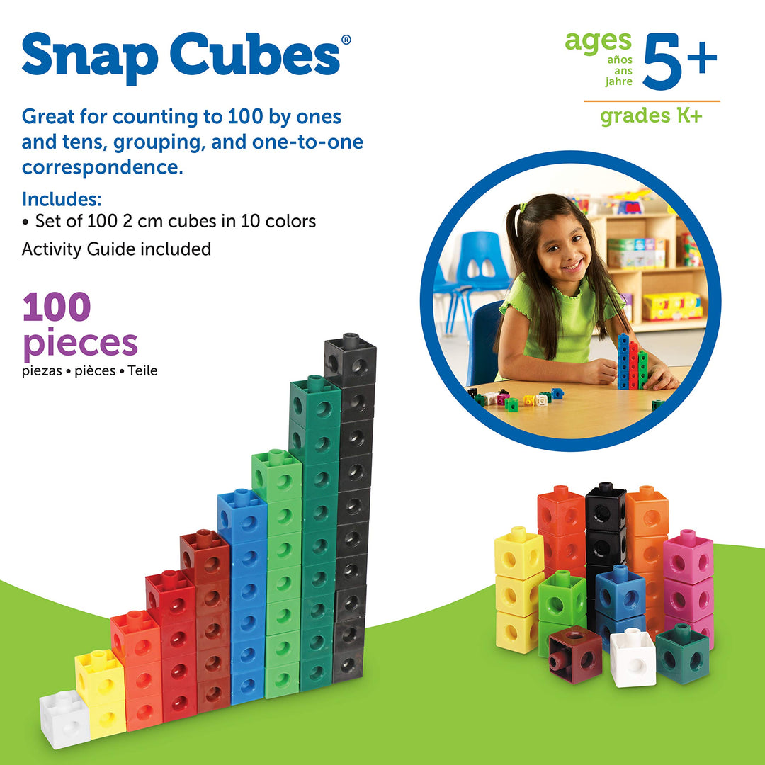 100 Snap Cubes - Educational Math Toy for Kids (Ages 5+)