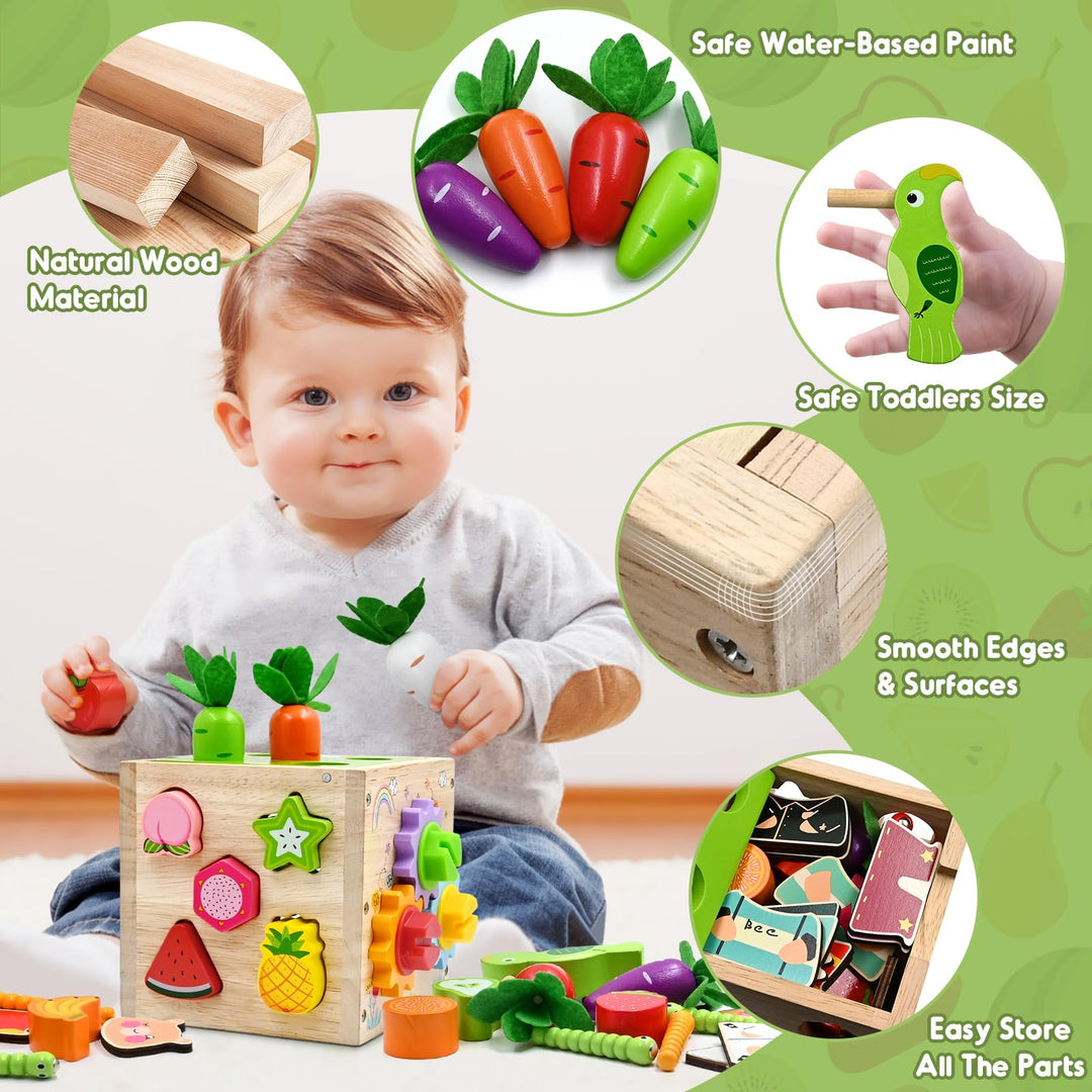 5-in-1 Wooden Cube Activity Toy for Toddlers