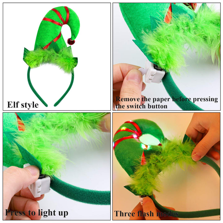 LED Light-Up Elf Headbands (2 Pack)