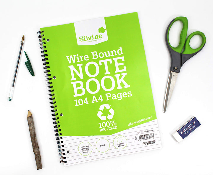 104-Page Recycled A4 Wirebound Notebook