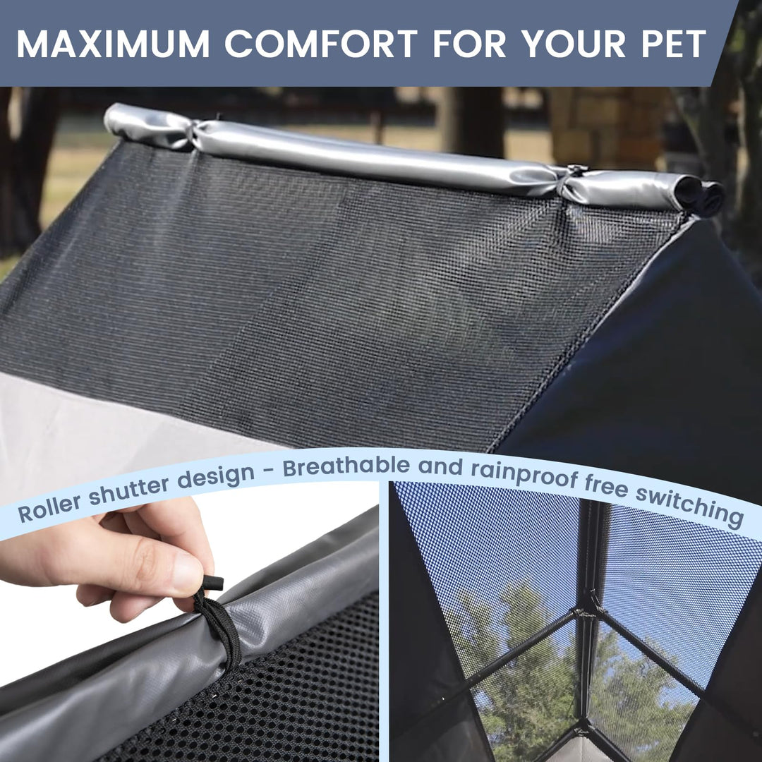 Zooba 36” Durable Dog House Cover - Waterproof & UV-Resistant 600D Oxford Fabric Canopy for Outdoor Kennels