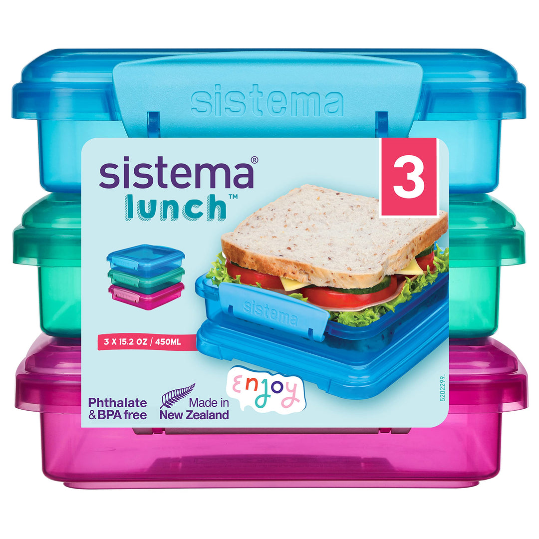 3-Pack Airtight School Lunch Boxes